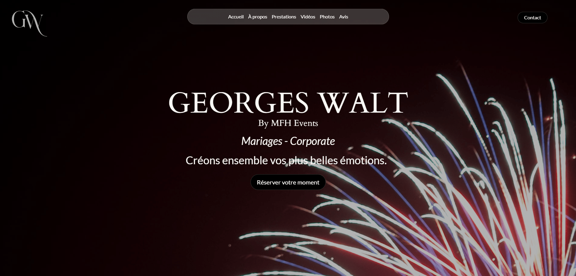Site web du DJ Georges Walt, réalisé sur Webflow